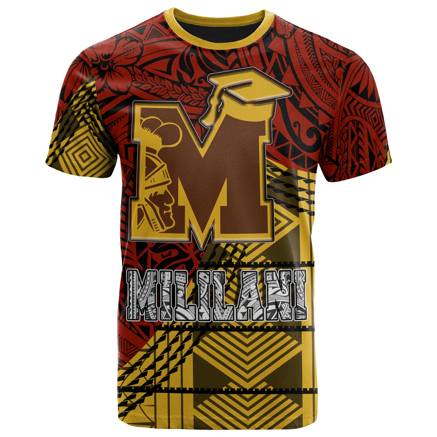 Hawaii Mililani High School Custom T- Shirt - Mililani High School Polynesian Pattern