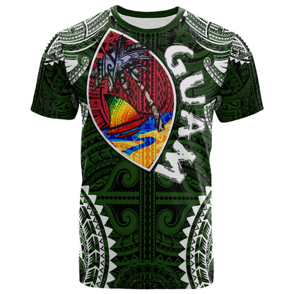 Guam T- Shirt - Custom Guam Independence Day '' Wish You A Very Happy Independence Day '' With Polynesian Patterns