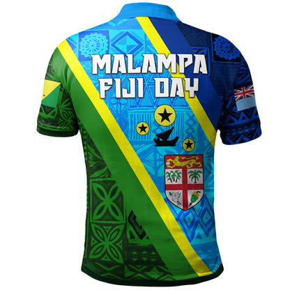 Malampa Fiji Day Polynesian Polo Shirt - Custom Malampa Fiji Day with Tapa Pattern Polo Shirt