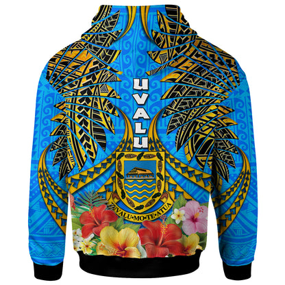 Tuvalu Polynesian Hoodie - Custom Tuvalu Independence Day with Polynesian Hibiscus Hoodie