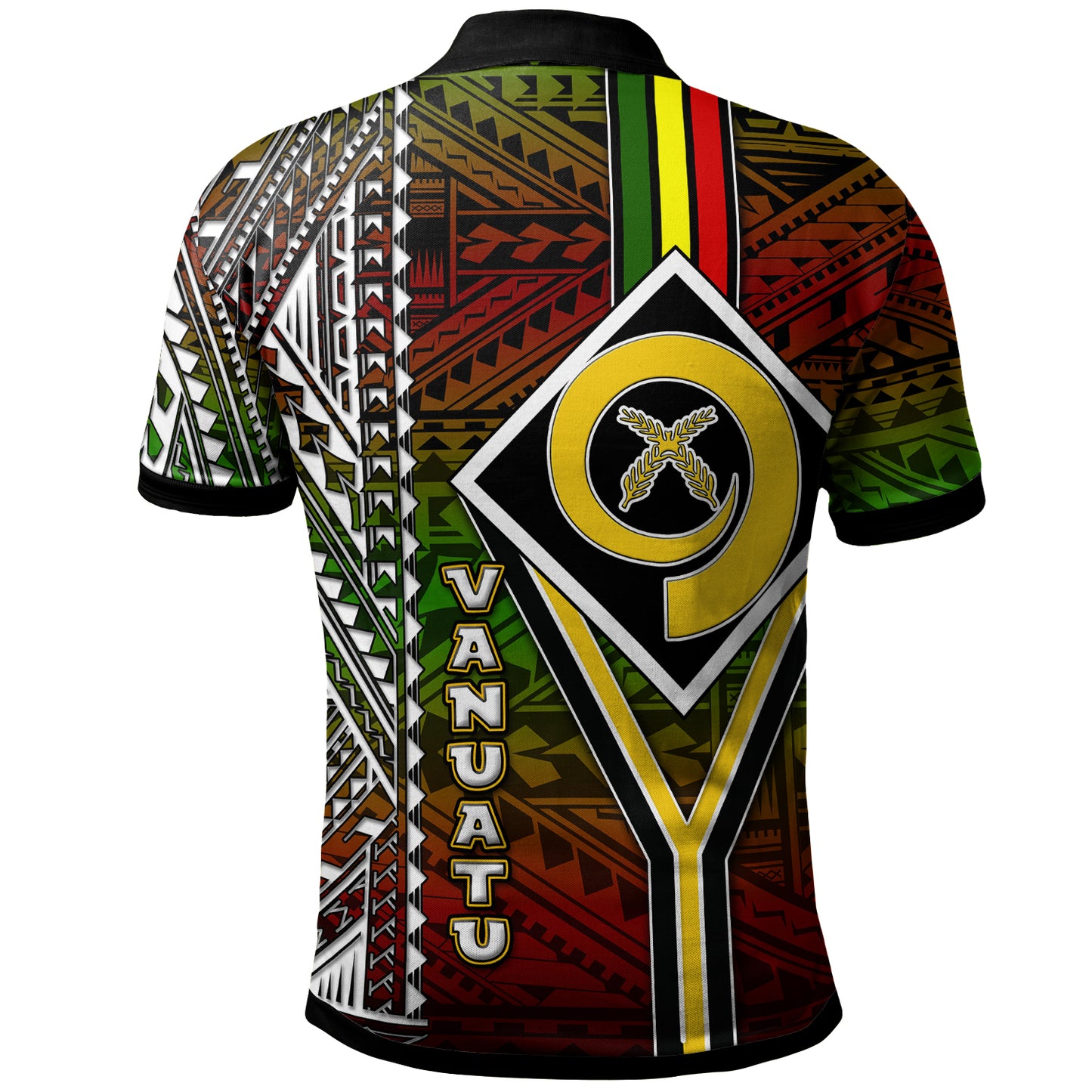 Vanuatu Polo Shirt - Custom Vanuatu Independence Anniversary Flag Style Polynesian Patterns Polo Shirt