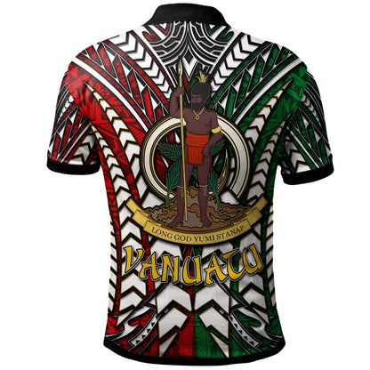 Vanuatu Polo Shirt - Custom Vanuatu Independence Anniversary With Arm Polynesian Patterns Polo Shirt