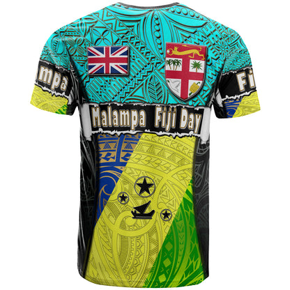Malampa Fiji Polynesian T-shirt - Custom Flag Malampa Fiji Day with Tapa Polynesian T-shirt