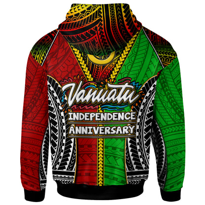 Vanuatu Hoodie - Custom Vanuatu Independence Anniversary With Polynesian Patterns Hoodie