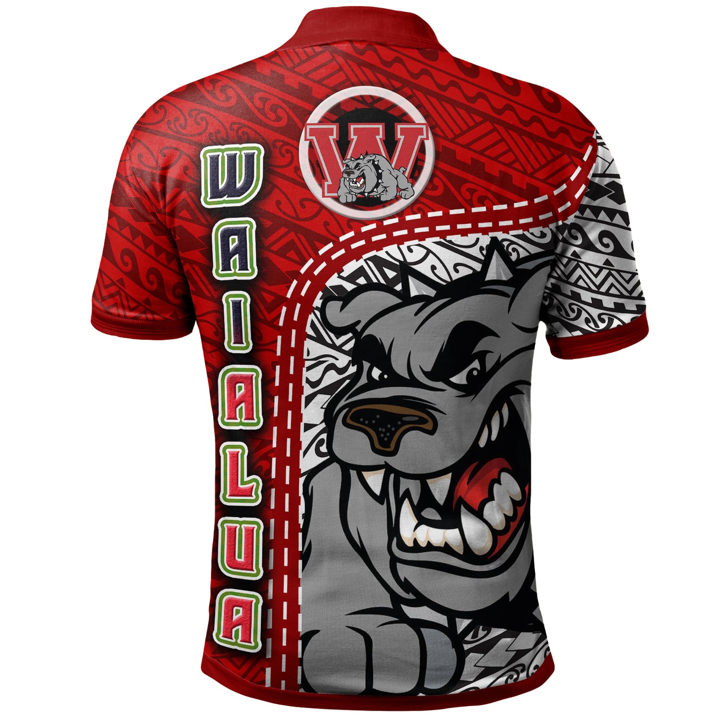 Hawaii Waialua High and Intermediate School Custom Polo Shirt - Waialua High School Polynesian Pattern