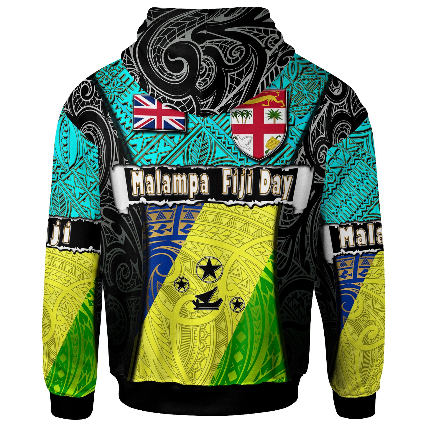 Malampa Fiji Polynesian Hoodie - Custom Flag Malampa Fiji Day with Tapa Polynesian Hoodie