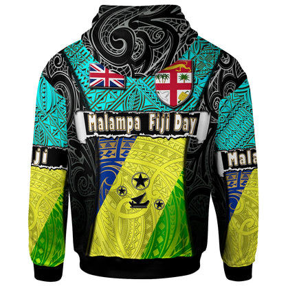 Malampa Fiji Polynesian Hoodie - Custom Flag Malampa Fiji Day with Tapa Polynesian Hoodie