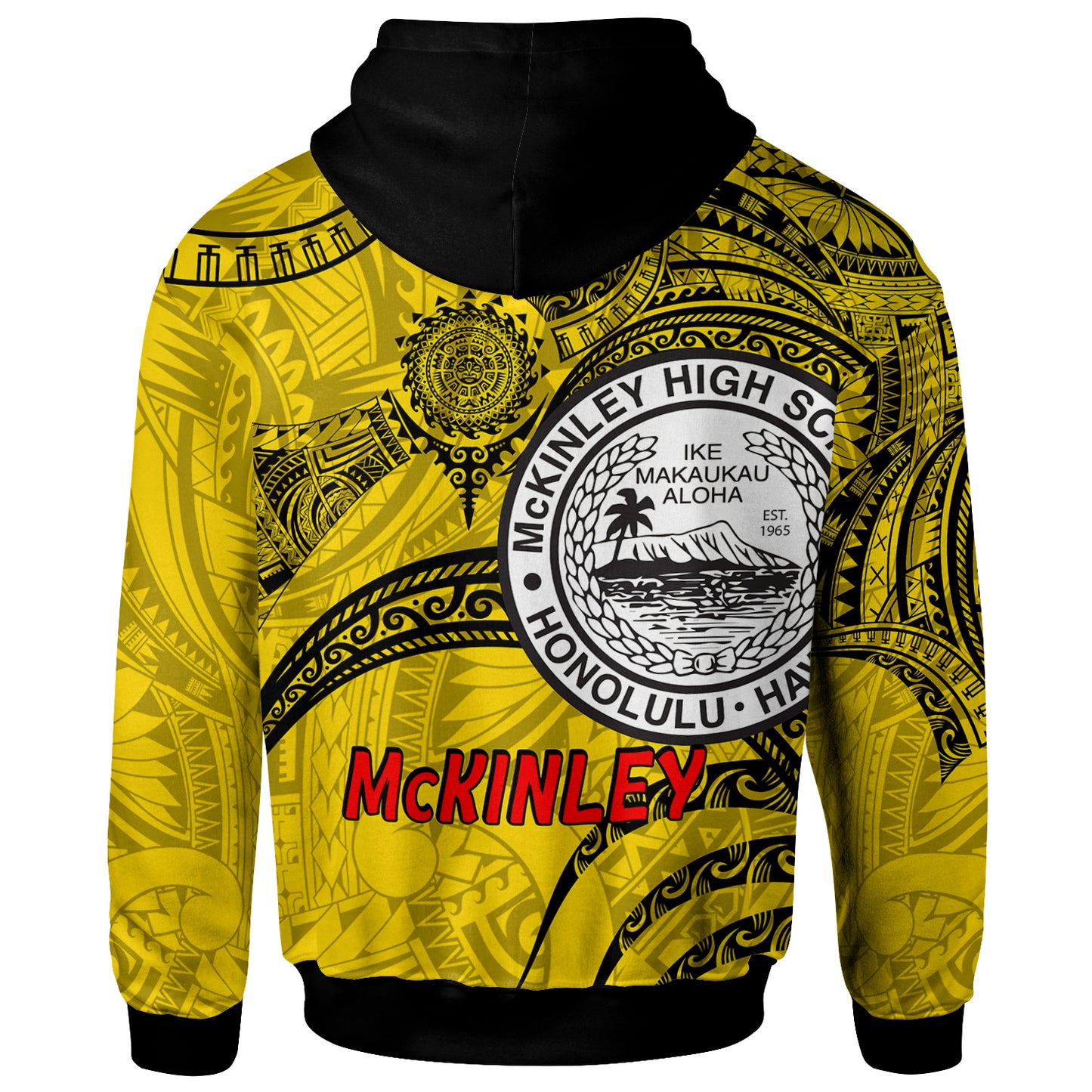 Hawaii President William McKinley High School Custom Hoodie - McKinley High School Polynesian Pattern