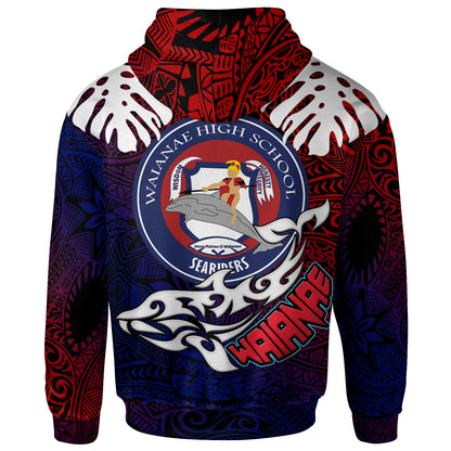 Hawaii Waianae High School Custom Hoodie - Waianae High School Polynesian Pattern