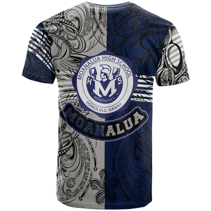 Hawaii Moanalua High School Custom T- Shirt - Moanalua High School Polynesian With Falcon Pattern