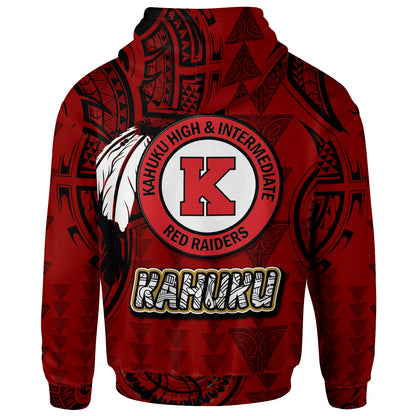 Hawaii Kahuku High & Intermediate School Custom Hoodie - Hawaii Kahuku High School Polynesian With Triangle Stylized Pattern