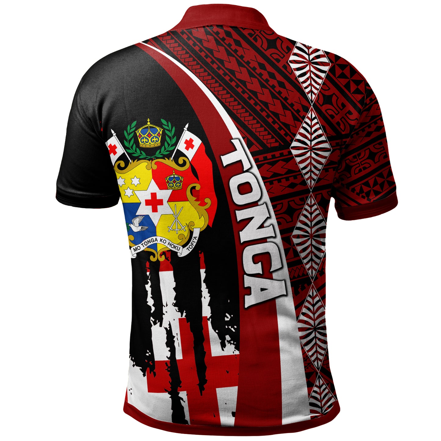 Tonga Polo Shirt - Custom Coat Of Arms Tapa Tonga Patterns Polo Shirt