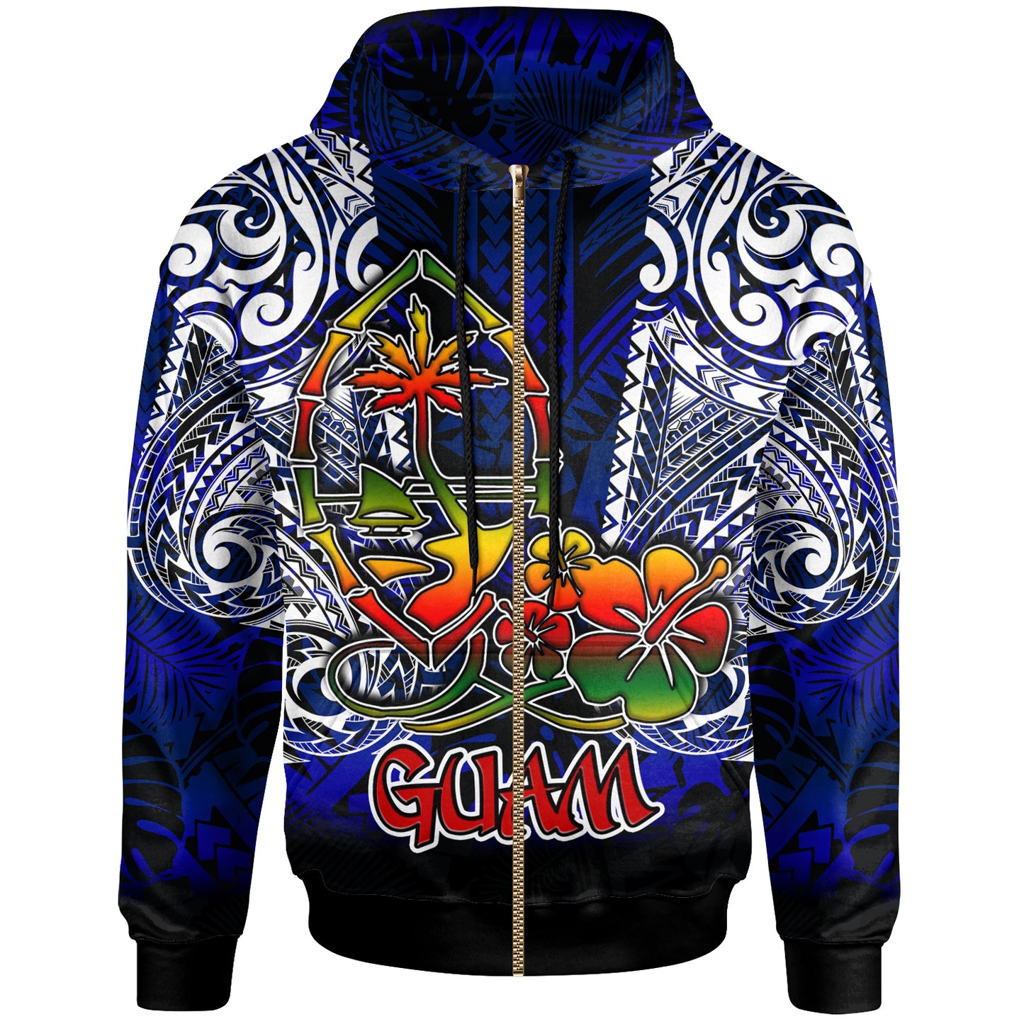 Guam Hoodie - Custom Guam Independence Day With Polynesian Tattoo Patterns