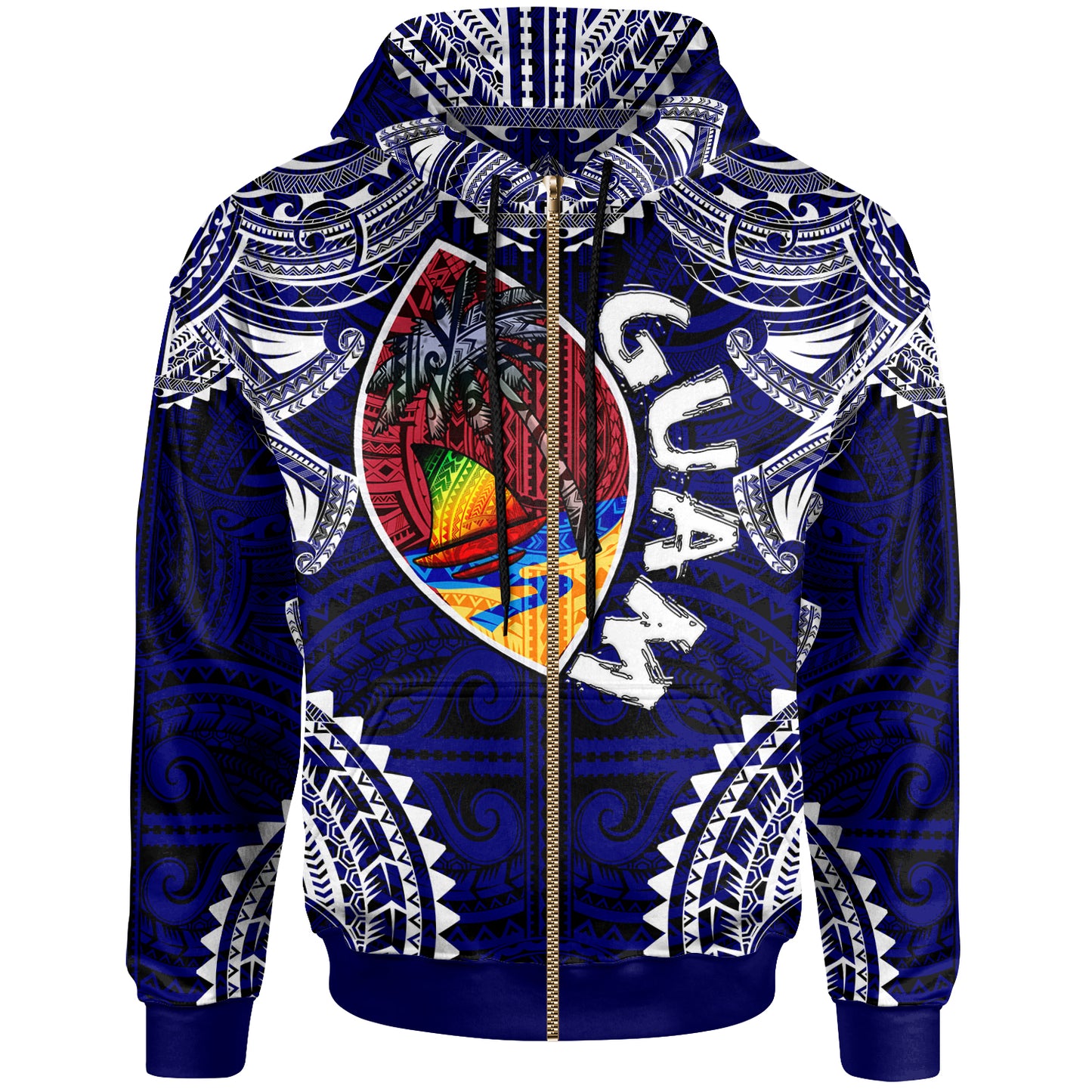Guam Hoodie - Custom Guam Independence Day '' Wish You A Very Happy Independence Day '' With Polynesian Patterns