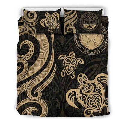 Northern Mariana Bedding Set - Tentacle Turtle Gold