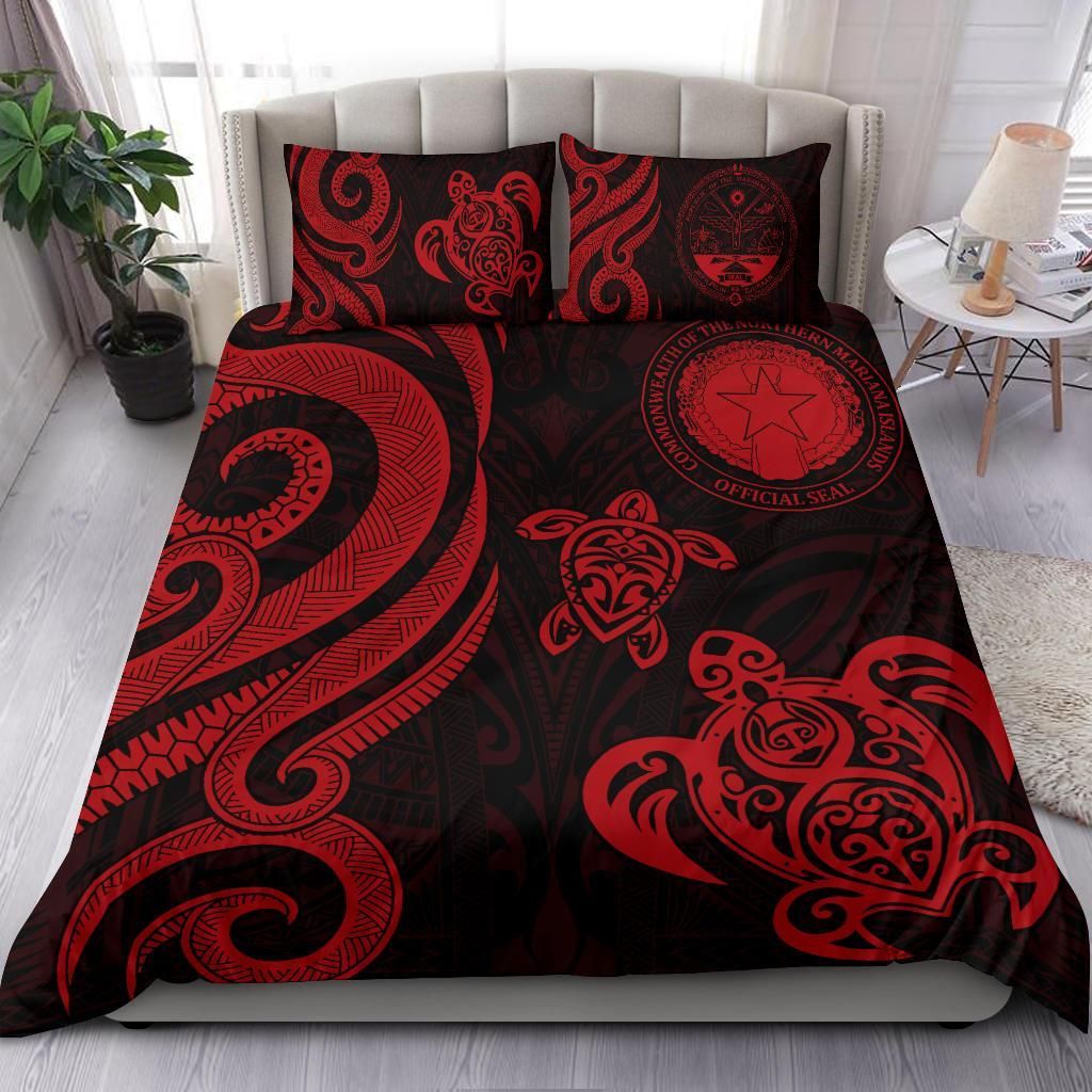 Northern Mariana Bedding Set - Tentacle Turtle Red