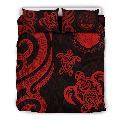 Northern Mariana Bedding Set - Tentacle Turtle Red