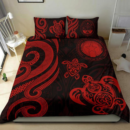Northern Mariana Bedding Set - Tentacle Turtle Red