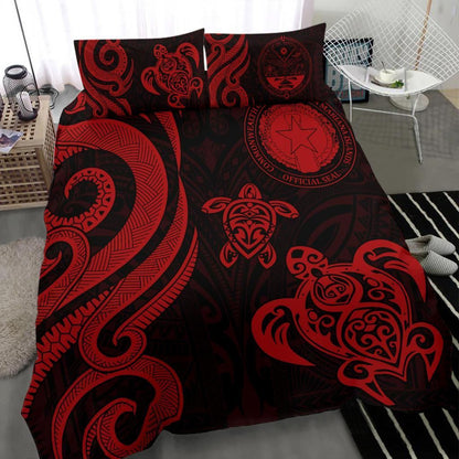 Northern Mariana Bedding Set - Tentacle Turtle Red