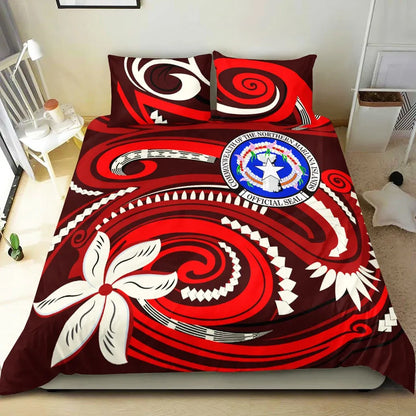 Northern Mariana Bedding Set - Vortex Style Red Color
