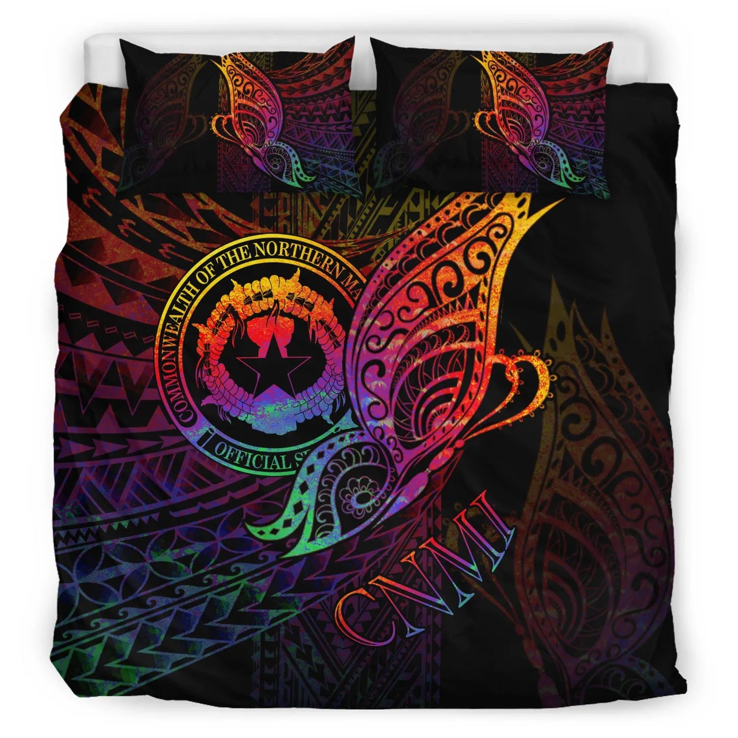 Northern Mariana Islands Bedding Set - Butterfly Polynesian Style