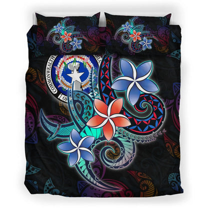 Northern Mariana Islands Bedding Set - Plumeria Flowers Style
