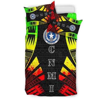 Northern Mariana Islands Duvet Cover Set - Polynesian Tattoo Reggae