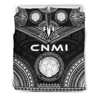 Northern Mariana Islands Polynesian Chief Duvet Cover Set - Black Version