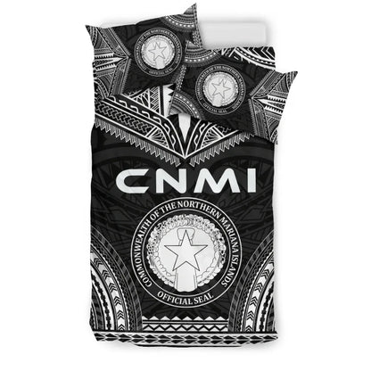 Northern Mariana Islands Polynesian Chief Duvet Cover Set - Black Version