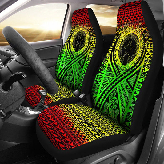 Northern Mariana Islands Car Seat Cover - Northern Mariana Islands Seal Polynesian Tattoo Reggae
