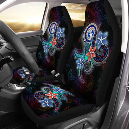 Northern Mariana Islands Car Seat Cover - Plumeria Flowers Style