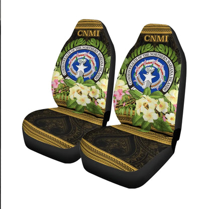 Northern Mariana Islands Car Seat Cover - Polynesian Gold Patterns Collection