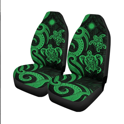 Northern Mariana Islands Car Seat Covers - Green Tentacle Turtle