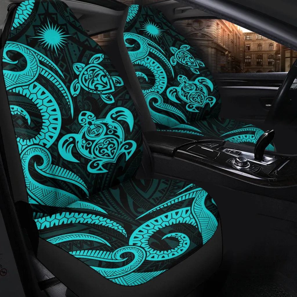 Northern Mariana Islands Car Seat Covers - Turquoise Tentacle Turtle