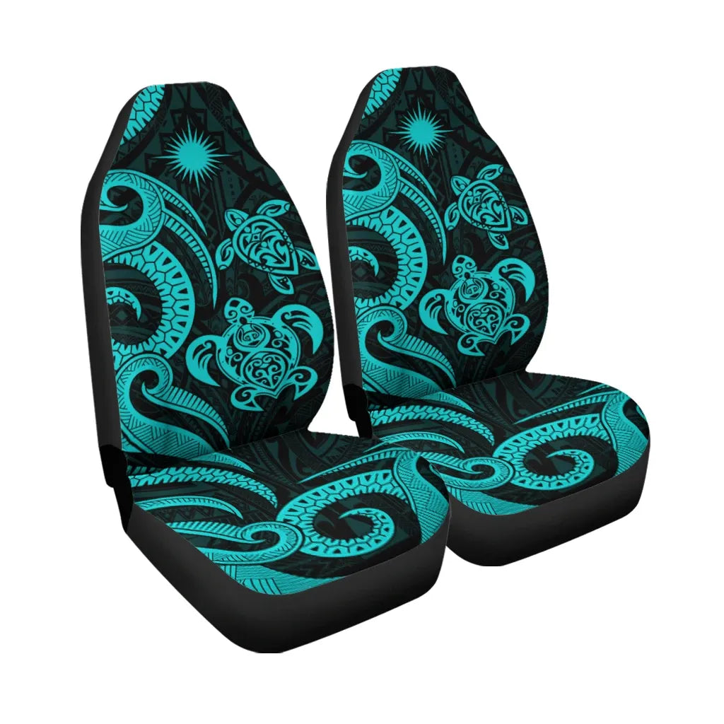 Northern Mariana Islands Car Seat Covers - Turquoise Tentacle Turtle
