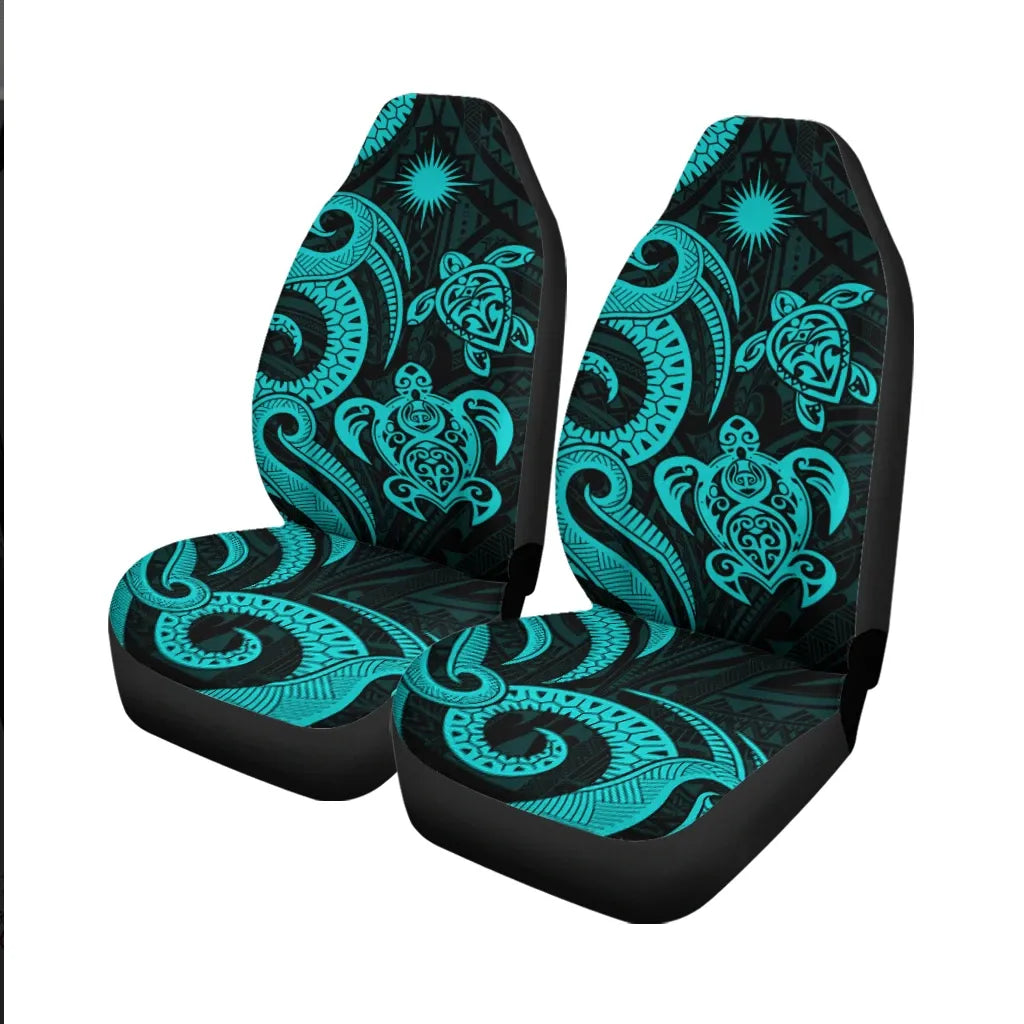 Northern Mariana Islands Car Seat Covers - Turquoise Tentacle Turtle