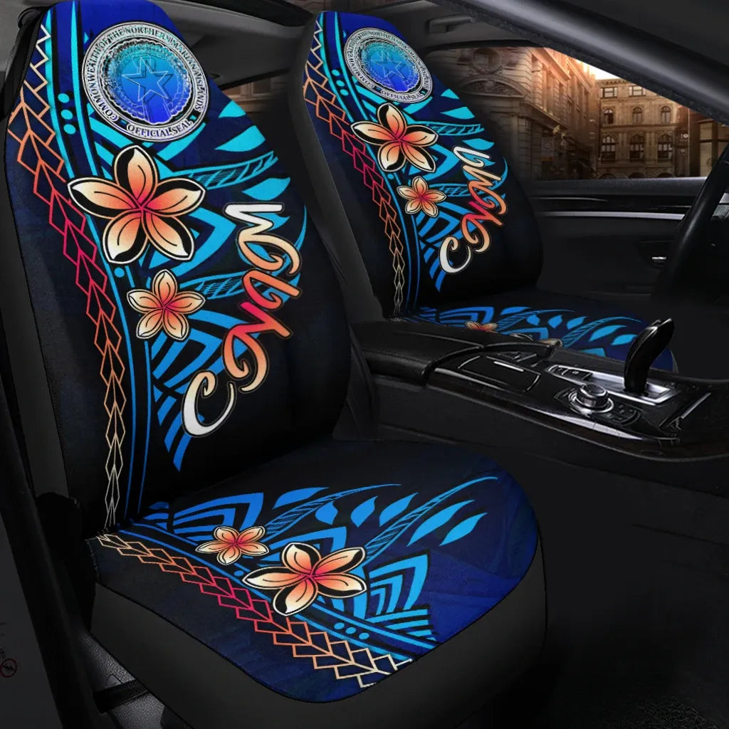 Northern Mariana Islands Car Seat Covers - Vintage Tribal Mountain