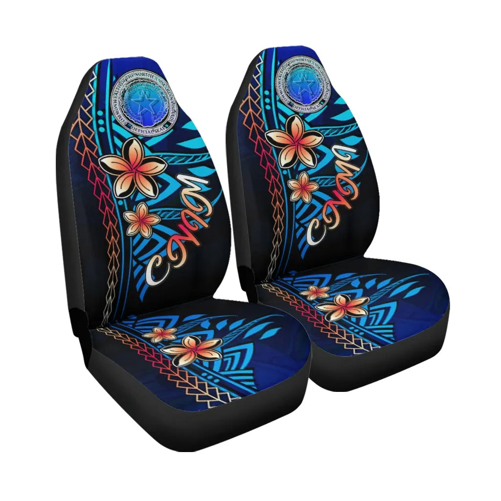 Northern Mariana Islands Car Seat Covers - Vintage Tribal Mountain