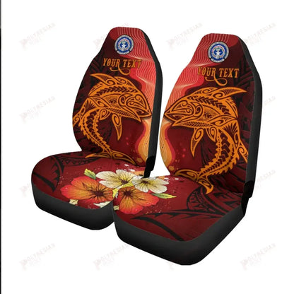 Northern Mariana Islands Custom Personalised Car Seat Covers - Tribal Tuna Fish