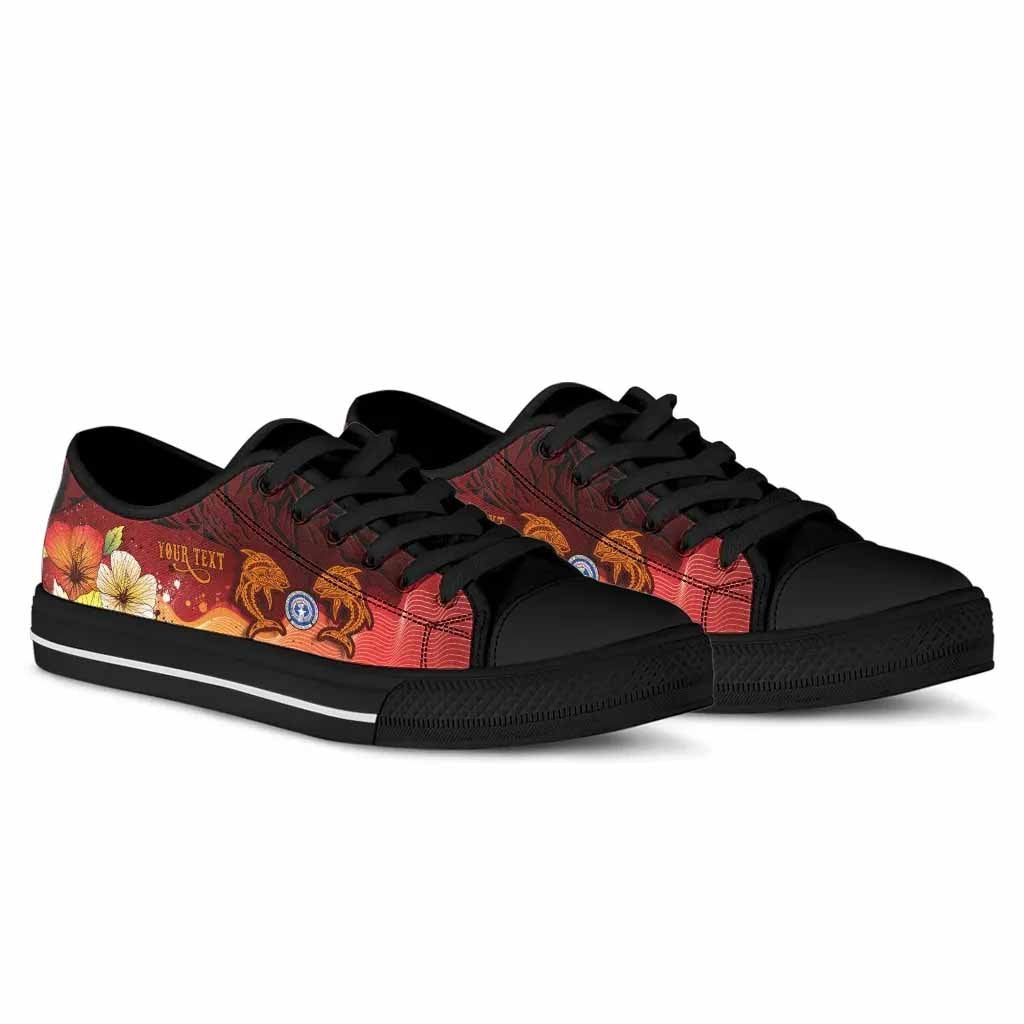 Northern Mariana Islands Custom Personalised Low Top Shoes - Tribal Tuna Fish