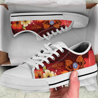 Northern Mariana Islands Custom Personalised Low Top Shoes - Tribal Tuna Fish