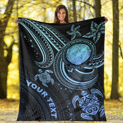 Northern Mariana Islands Custom Personalised Premium Blanket- Blue Turtle