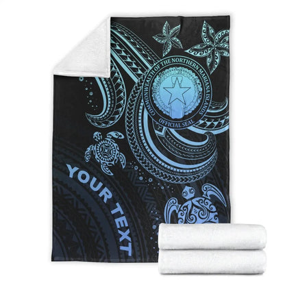 Northern Mariana Islands Custom Personalised Premium Blanket- Blue Turtle