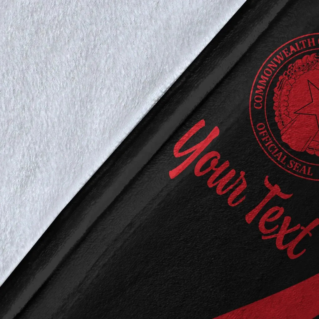 Northern Mariana Islands Custom Personalised Premium Blanket - Red Polynesian Tentacle Tribal Pattern