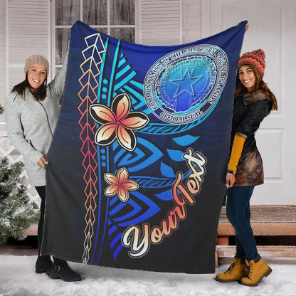 Northern Mariana Islands Custom Personalised Premium Blanket - Vintage Tribal Mountain
