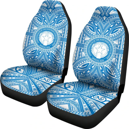 Northern Mariana Islands Car Seat Cover - Northern Mariana Islands Coat Of Arms Polynesian Flag Color
