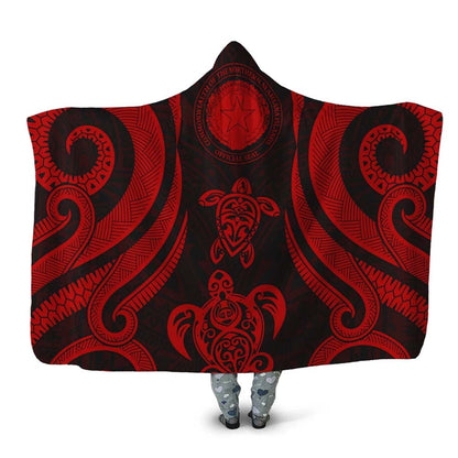 Northern Mariana Islands Hooded Blanket - Red Tentacle Turtle