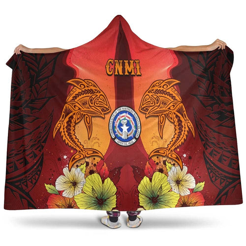 Northern Mariana Islands Hooded Blankets - Tribal Tuna Fish