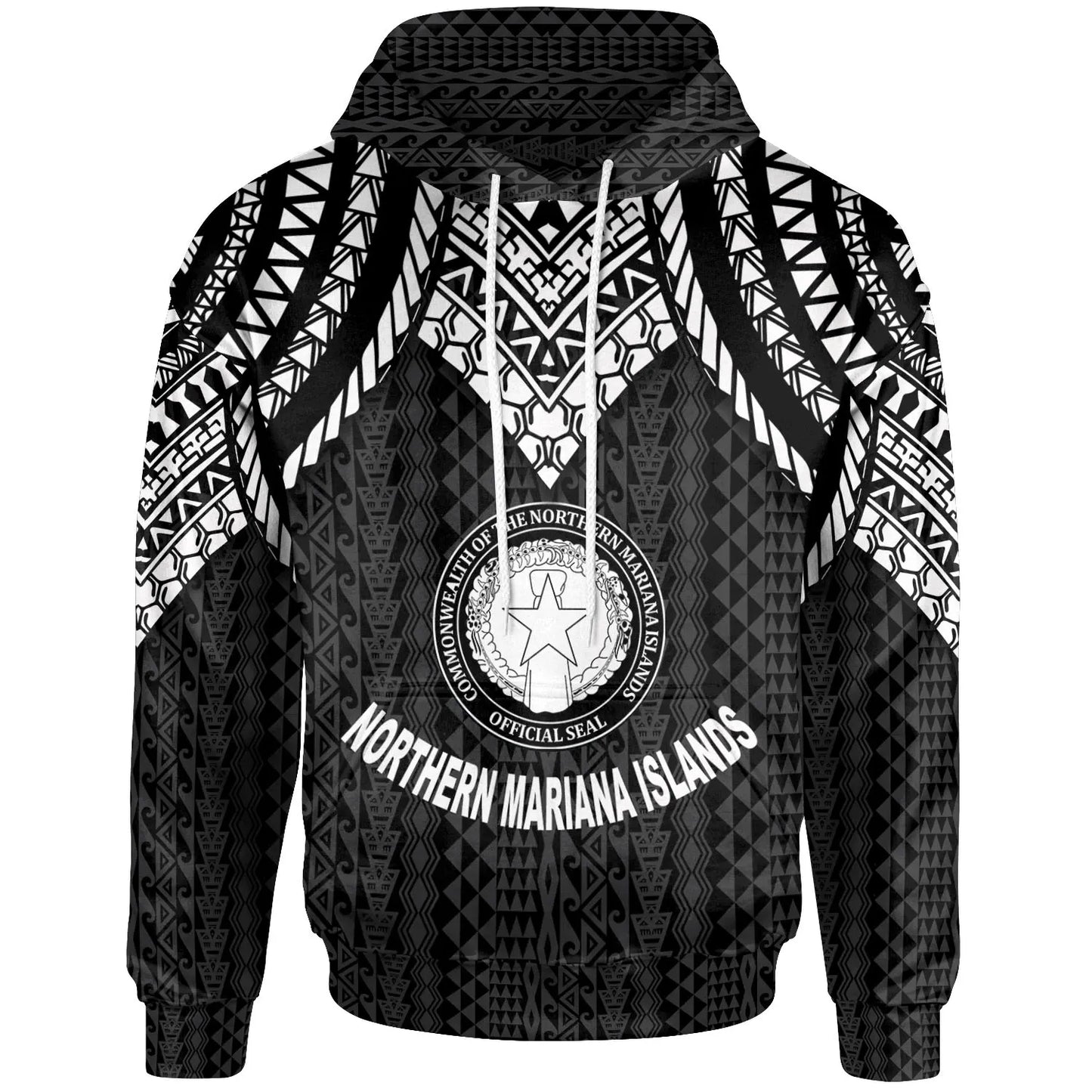 Northern Mariana Islands Hoodie - Polynesian Armor Style Black