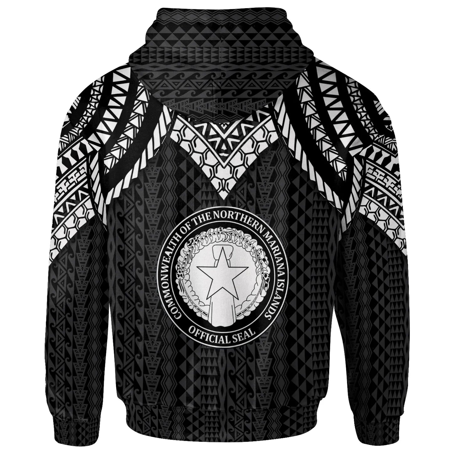 Northern Mariana Islands Hoodie - Polynesian Armor Style Black